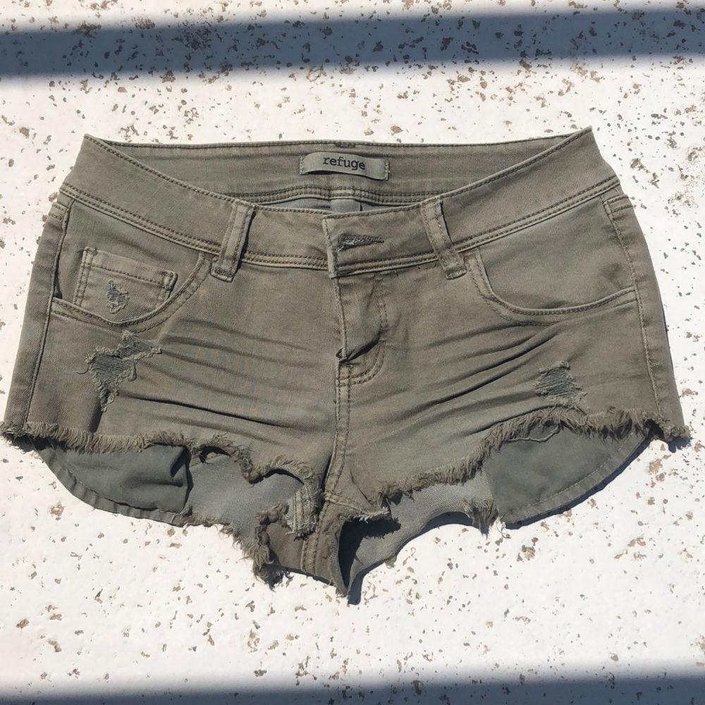 distressed denim shorts